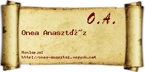 Onea Anasztáz névjegykártya
